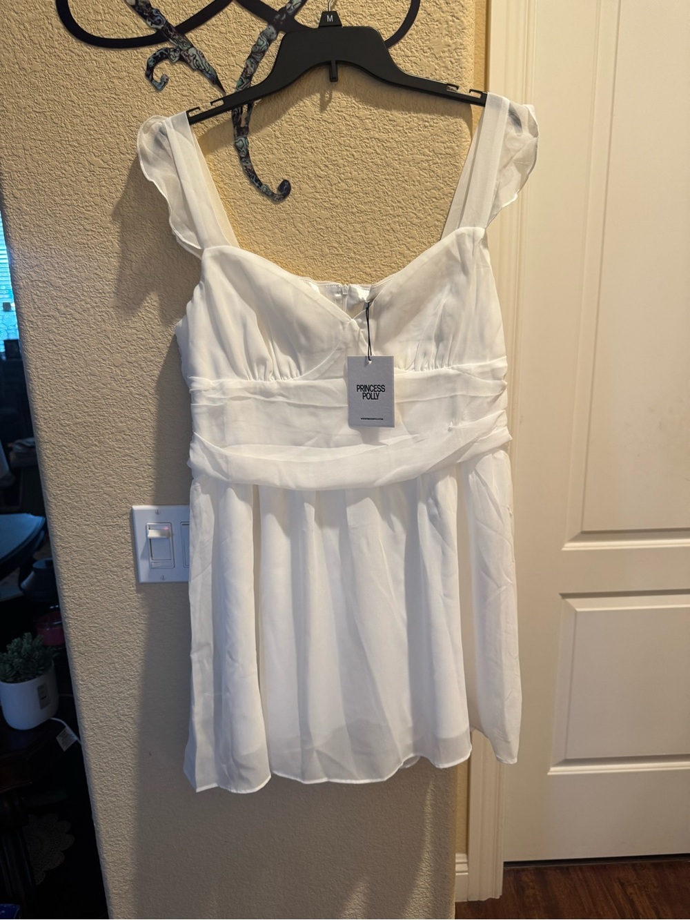Prince White Satin Mini Dress with Tag